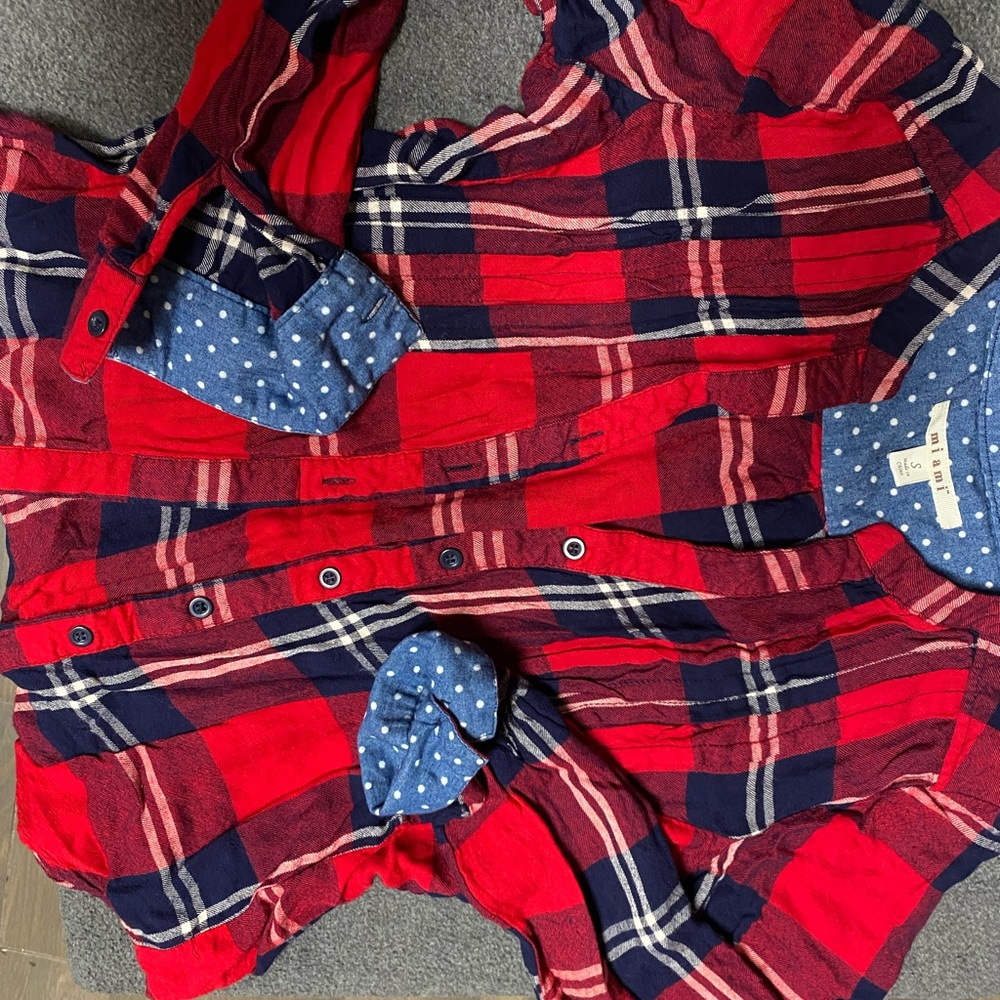 Miami Vibrant Red and Blue Button Down Shirt